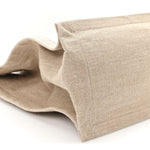 Linen Calfskin Small Rive Gauche Tote Greggio Natural