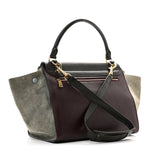 Calfskin and Suede Small Tri-Color Trapeze Dark Grey