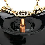 Patent Crystal Mini Bamboo 1947 Top Handle Chain Bag Black