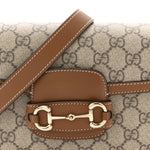GG Supreme Monogram Duomo Lux Horsebit 1955 Soft Small Shoulder Bag Beige Ebony Sundial