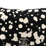 Tweed Paint Splatter Print Flap Black White