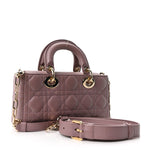 Lambskin Cannage Small Lady D-Joy Peony Pink