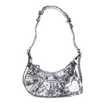 Metallic Agneau Arena Leopard Le Cagole Shoulder Bag XS Dark Grey