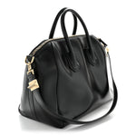 Shiny Lord Calfskin Medium Antigona Black