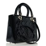 Patent Cannage Medium Lady Dior Black