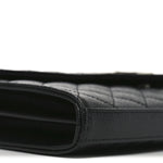 Grain De Poudre Mixed Matelasse Triquilt Monogram Chain Wallet Black