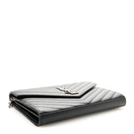 Grain De Poudre Matelasse Chevron Monogram Chain Wallet Black