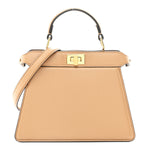 Shiny Nappa Petite Peekaboo I SEE U Satchel Miele Scuro