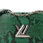 Snakeskin Twist Shoulder Bag MM Green