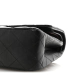 Lambskin Quilted Medium Double Flap Black