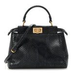 Python Shiny Nappa Mini Peekaboo Iconic Satchel Blue Jeans