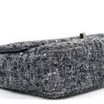 Sequin Quilted Small Single Flap Grey Dark Grey