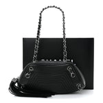 Lambskin Lax Small Tassel Shoulder Bag Black