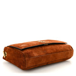Calfskin Crocodile Embossed Suede Medium Reversible Monogram Kate Satchel Military Taupe