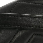 Lambskin Reversed Chevron Quilted Flap Black