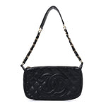 Caviar Quilted Timeless CC Shoulder Bag Black