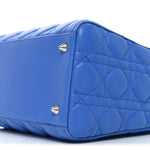 Lambskin Cannage Medium Lady Dior Blue Persan