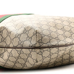 GG Supreme Monogram Web Ophidia Half Moon Hobo Brown