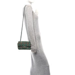 Tweed Quilted Mini Rectangular Flap Green