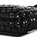 Faux Calfskin Braided Varnished XXS Bistro Basket Black