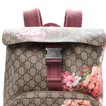 GG Supreme Monogram Blooms Medium Single Buckle Backpack Beige Multicolor Dry Rose