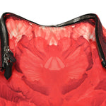 Silk Floral Print Clutch Red Multicolor