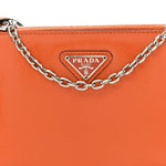 Saffiano Vernice Chain Crossbody Bag Papaya