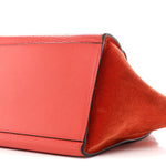 Drummed Calfskin Small Trapeze Vermillion