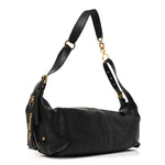 Shiny Grained Calfskin Macrocannage Medium D-Journey Bag Black