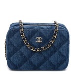 Printed Denim CC Camera Case Blue