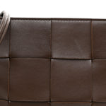 Lambskin Maxi Intrecciato Mini Cassette Crossbody Pouch Brown
