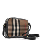 Giant Check Calfskin Large Camera Bag Black
