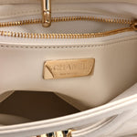 Shiny Lambskin Quilted Mini 31 Shopping Bag White