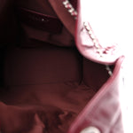 Shiny Crumpled Calfskin Quilted Medium Chanel 25 Handbag Dark Burgundy