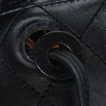 Lambskin Diamond Stitched Shoulder Bag Black