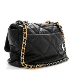 Goatskin Quilted Maxi Chanel 19 Flap Black