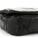 Nappa Metal Quilted Small Patchwork System Flap Bag Black