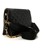 Lambskin Embossed Monogram Coussin PM Black