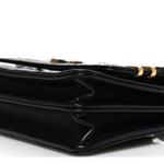 Lambskin Quilted Coco Clips Mini Wallet On Chain WOC Black