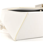 Brushed Calfskin Mini Geometric Prisma Shoulder Bag Optic White