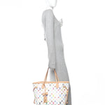 LV X TM Monogram Multicolor Neverfull MM White