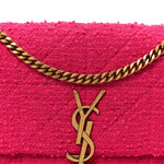 Boucle Tweed Patchwork Monogram Medium Jamie Baguette Magenta