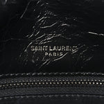Crinkled Calfskin Matelasse Monogram Large Niki Chain Satchel Black
