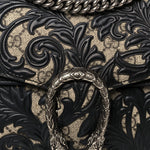 GG Supreme Monogram Arabesque Medium Dionysus Shoulder Bag Black