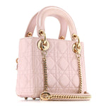 Metallic Lambskin Cannage Mini Lady Dior Lotus