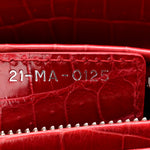 Alligator Medium Lady Dior Red