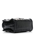 Shiny Crinkled Calfskin Mini The Tote Bag Black