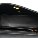 Lambskin Quilted Mini Top Handle Rectangular Flap Black
