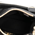 Velvet Effect Nylon Shiny Crumpled Calfskin Mini Quilted Chanel 25 Clutch With Chain Black