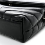 Calfskin Y Quilted Monogram Toy Loulou Crossbody Bag Black